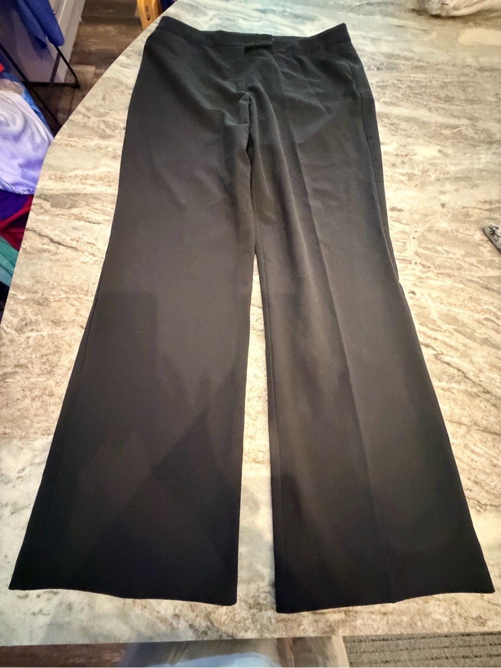 Nicole Miller New York Black Wide Leg Pull On Pants Career Trouser 12